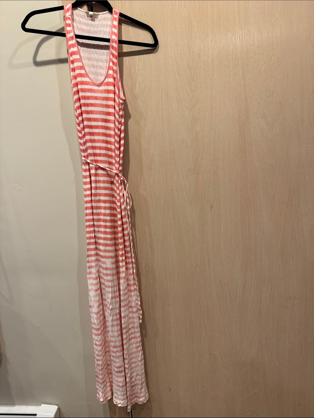 Soft Joie Coral and White Striped Maxi Dress